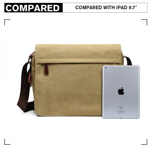 Kono Classic Expanding Messenger Bag - Khaki | Highly Adaptable & Spacious Sensual Secret Boutique