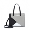 LB2008 - Miss Lulu Contrast Panel Shoulder Bag - Grey Sensual Secret Boutique