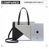 LB2008 - Miss Lulu Contrast Panel Shoulder Bag - Grey Sensual Secret Boutique