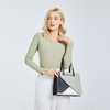 LB2008 - Miss Lulu Contrast Panel Shoulder Bag - Grey Sensual Secret Boutique