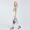 LB2008 - Miss Lulu Contrast Panel Shoulder Bag - Grey Sensual Secret Boutique