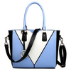 LG1641 - Miss Lulu Leather Look V-Shape Shoulder Handbag - Blue Sensual Secret Boutique