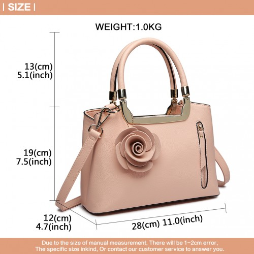 MISS LULU PU Leather Rose Hanging Ornament Handbag - Pink Sensual Secret Boutique