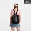 Miss Lulu Two Way Backpack Shoulder Bag with Pom Pom Pendant - Black Sensual Secret Boutique