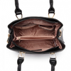 Miss Lulu Leather Look Colour Block Bow Pendant Handbag - Black Sensual Secret Boutique