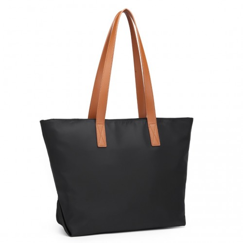 Miss Lulu Casual Waterproof Shopping Tote Bag - Black Sensual Secret Boutique