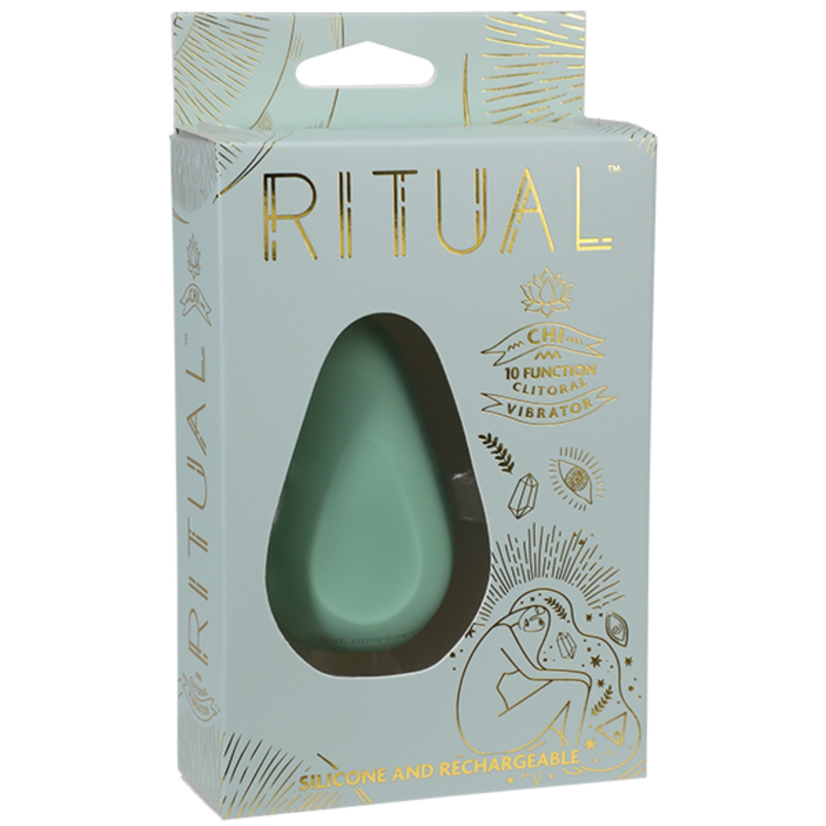 Doc Johnson Ritual Chi Rechargeable Green Silicone Clit Vibe Sensual Secret Boutique