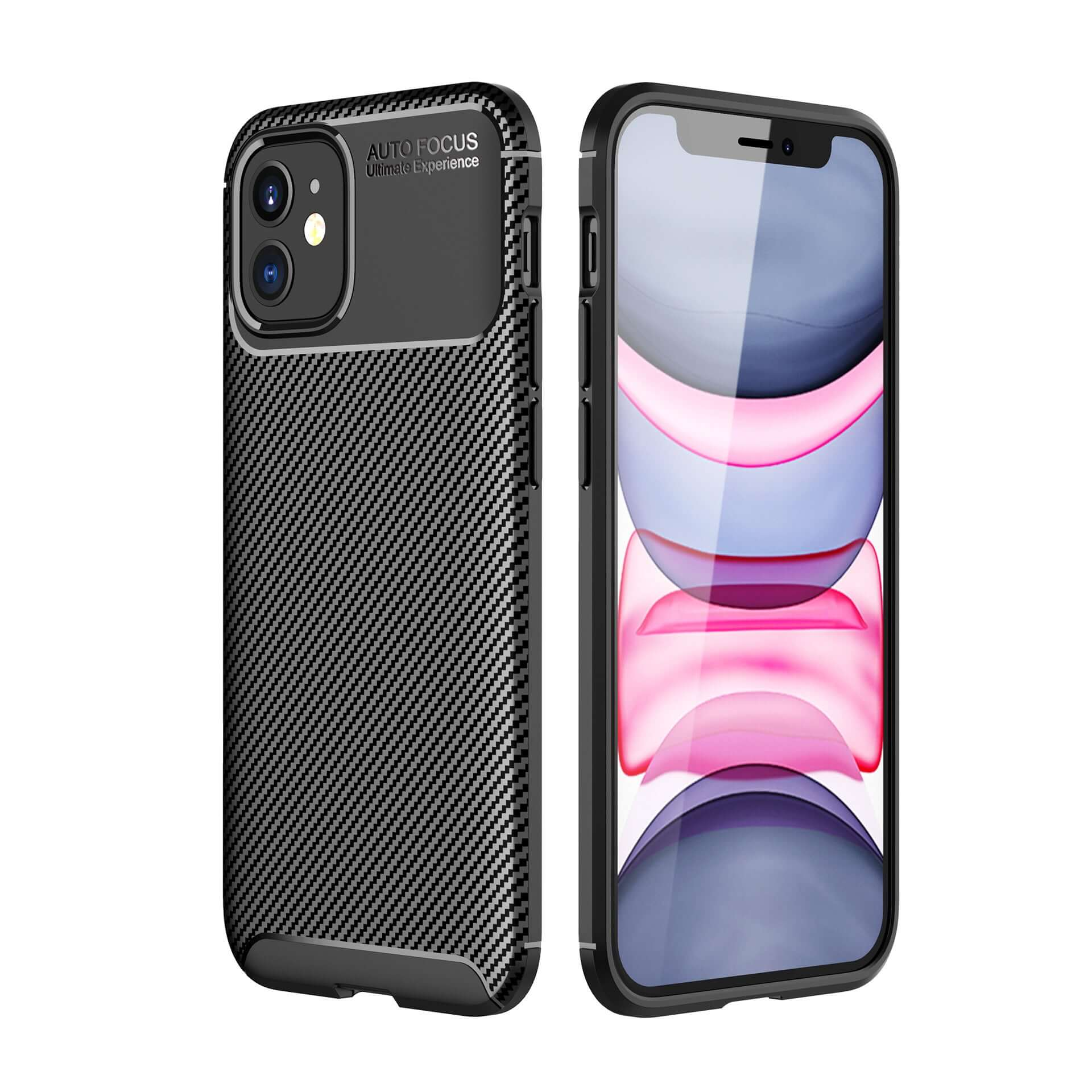 Carbon Fibre TPU Black Case for iPhone 12 Mini - Premium Protection and Style Sensual Secret Boutique