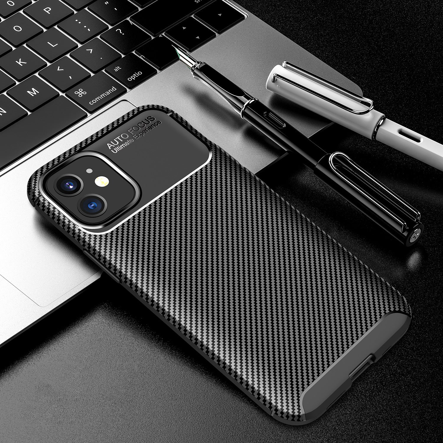 Carbon Fibre TPU Black Case for iPhone 12 Mini - Premium Protection and Style Sensual Secret Boutique