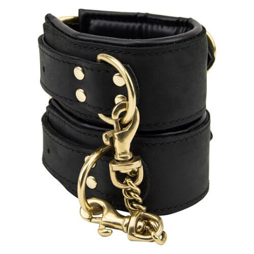 Bound Noir Nubuck Leather Slim Wrist Cuffs Sensual Secret Boutique