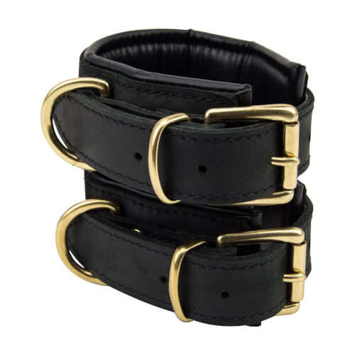 Bound Noir Nubuck Leather Slim Wrist Cuffs Sensual Secret Boutique