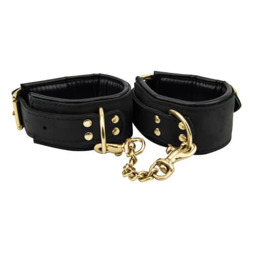 Bound Noir Nubuck Leather Slim Wrist Cuffs Sensual Secret Boutique