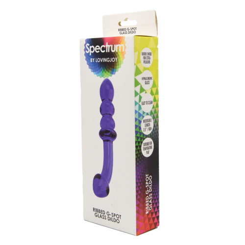 Spectrum Ribbed G-Spot Glass Dildo Sensual Secret Boutique