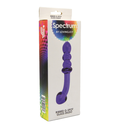 Spectrum Ribbed G-Spot Glass Dildo Sensual Secret Boutique