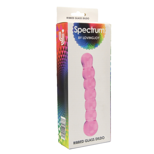 Spectrum Ribbed Glass Dildo Sensual Secret Boutique