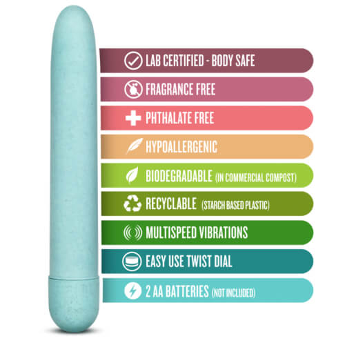 Gaia Biodegradable Eco Vibrator Blue Sensual Secret Boutique