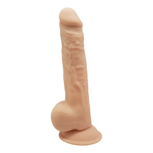 SilexD 9.5 inch Realistic Silicone Dual Density Dildo with Suction Cup with Balls Sensual Secret Boutique