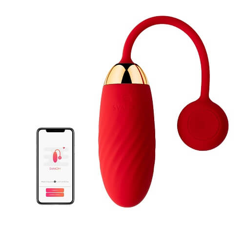 Svakom Ella APP Controlled Silicone Vibrating Egg  Red Sensual Secret Boutique