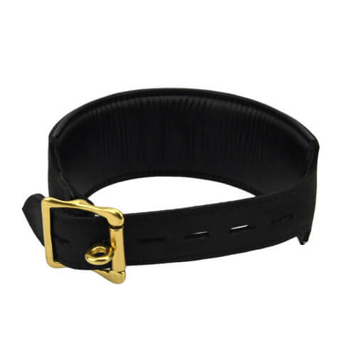 Bound Noir Nubuck Leather Collar with O Ring Sensual Secret Boutique