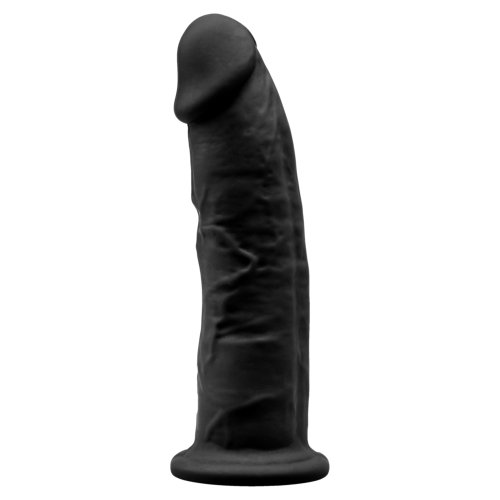 SilexD 9 inch Realistic Girthy Silicone Dual Density Dildo with Suction Cup Black Sensual Secret Boutique