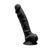 SilexD 9 inch Realistic Silicone Dual Density Dildo with Suction Cup with Balls Black Sensual Secret Boutique