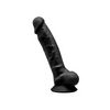 SilexD 7 inch Realistic Silicone Dual Density Dildo with Suction Cup and balls Black Sensual Secret Boutique