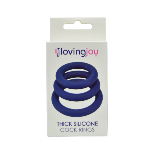 Loving Joy Thick Silicone Cock Rings 3 Pack Sensual Secret Boutique