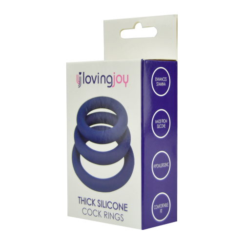 Loving Joy Thick Silicone Cock Rings 3 Pack Sensual Secret Boutique