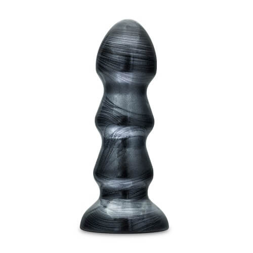 Jet Black Jack Large Ribbed Butt Plug 7 inches Sensual Secret Boutique