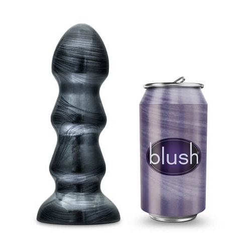 Jet Black Jack Large Ribbed Butt Plug 7 inches Sensual Secret Boutique