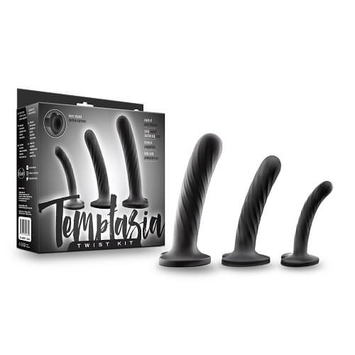 Twist Silicone Dildo with Suction Cup Set of Three Sensual Secret Boutique