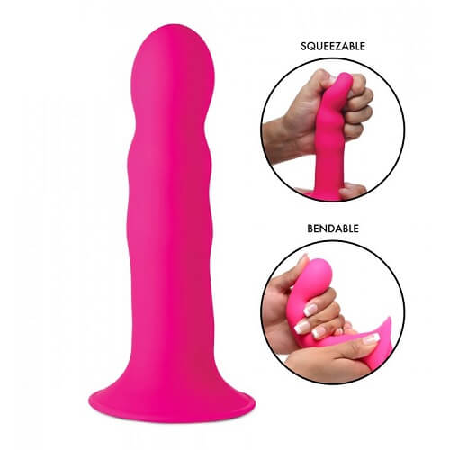 Adrien Lastic Cushioned Core Suction Cup Ribbed Silicone Dildo 7 Inch Sensual Secret Boutique