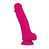 SilexD 7 inch Realistic Silicone Dual Density Dildo with Suction Cup and Balls Pink Sensual Secret Boutique