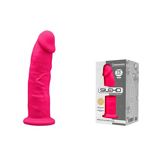 SilexD 7.5 inch Realistic Silicone Dual Density Dildo with Suction Cup Pink Sensual Secret Boutique