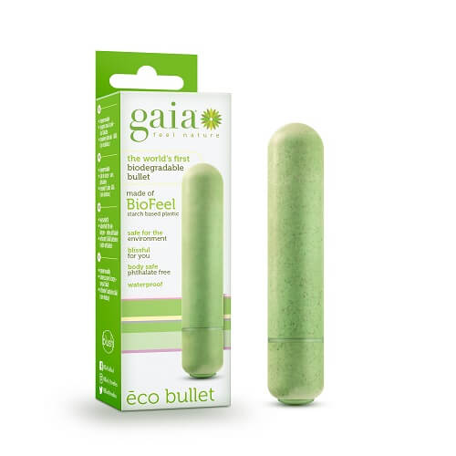 Gaia Biodegradable Eco Bullet Vibrator Green - Biodegradable and Recyclable Vibrator Sensual Secret Boutique