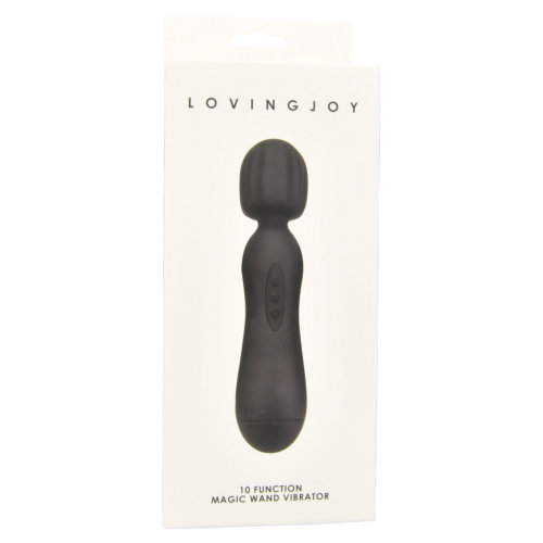 Loving Joy 10 Function Magic Wand Vibrator Black Sensual Secret Boutique