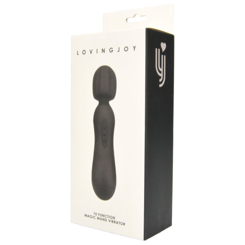 Loving Joy 10 Function Magic Wand Vibrator Black Sensual Secret Boutique