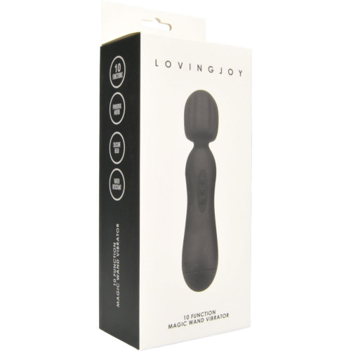 Loving Joy 10 Function Magic Wand Vibrator Black Sensual Secret Boutique