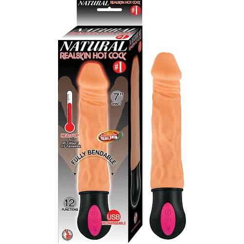 Realistic Warming 7 inch Vibrating Dildo Vanilla Sensual Secret Boutique