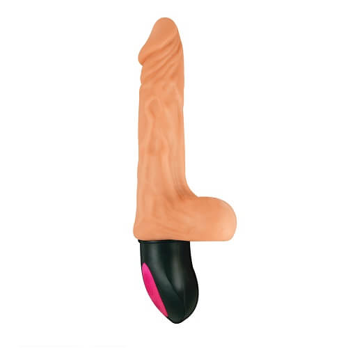 Realistic Warming 6.5 inch Vibrating Dildo with Balls Vanilla Sensual Secret Boutique