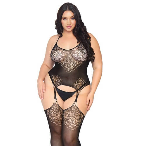 Leg Avenue Lace Suspender Bodystocking Plus Size Sensual Secret Boutique