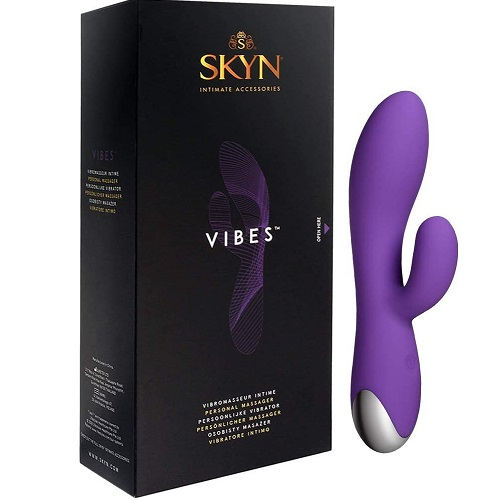 Mates SKYN Vibes Personal Pleasure Vibrating Rabbit Massager - Dual Stimulation, High Powered Vibration Sensual Secret Boutique