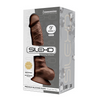 SilexD 9 inch Realistic Silicone Dual Density Dildo with Suction Cup with Balls Brown Sensual Secret Boutique