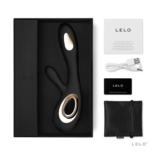 Lelo Soraya Wave Dual Action Vibrator Black - Luxury Rabbit Vibrator with Wavemotion Technology Sensual Secret Boutique