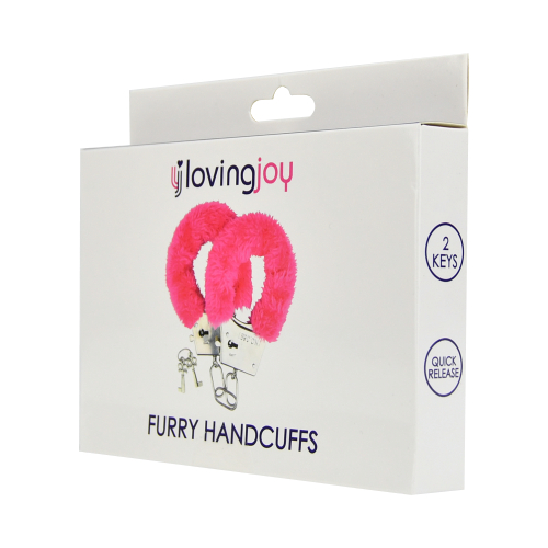 Loving Joy Furry Handcuffs Pink Sensual Secret Boutique