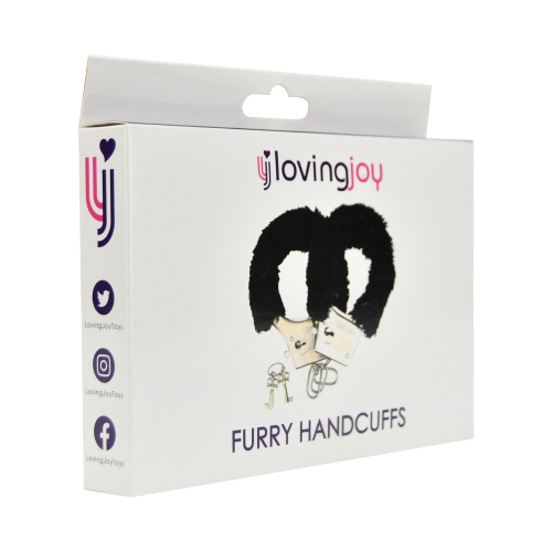 Loving Joy Furry Handcuffs Black Sensual Secret Boutique