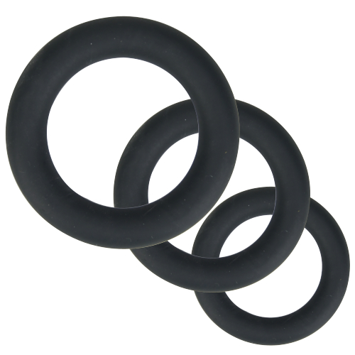 Loving Joy Thick Silicone Cock Rings 3 Pack Grey Sensual Secret Boutique