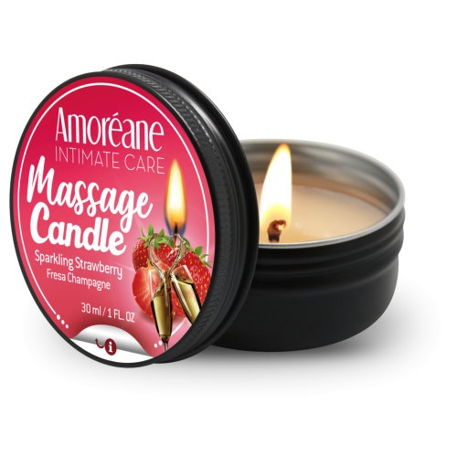 Amoreane Massage Candle Sparkling Strawberry Sensual Secret Boutique