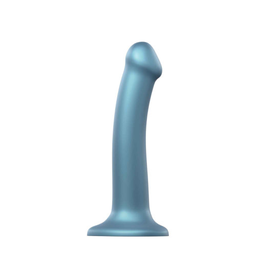 Strap-on-Me Duck Egg Blue Metallic Shine Mono Density Dildo Medium Sensual Secret Boutique