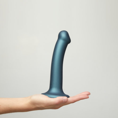 Strap-on-Me Duck Egg Blue Metallic Shine Mono Density Dildo Medium Sensual Secret Boutique